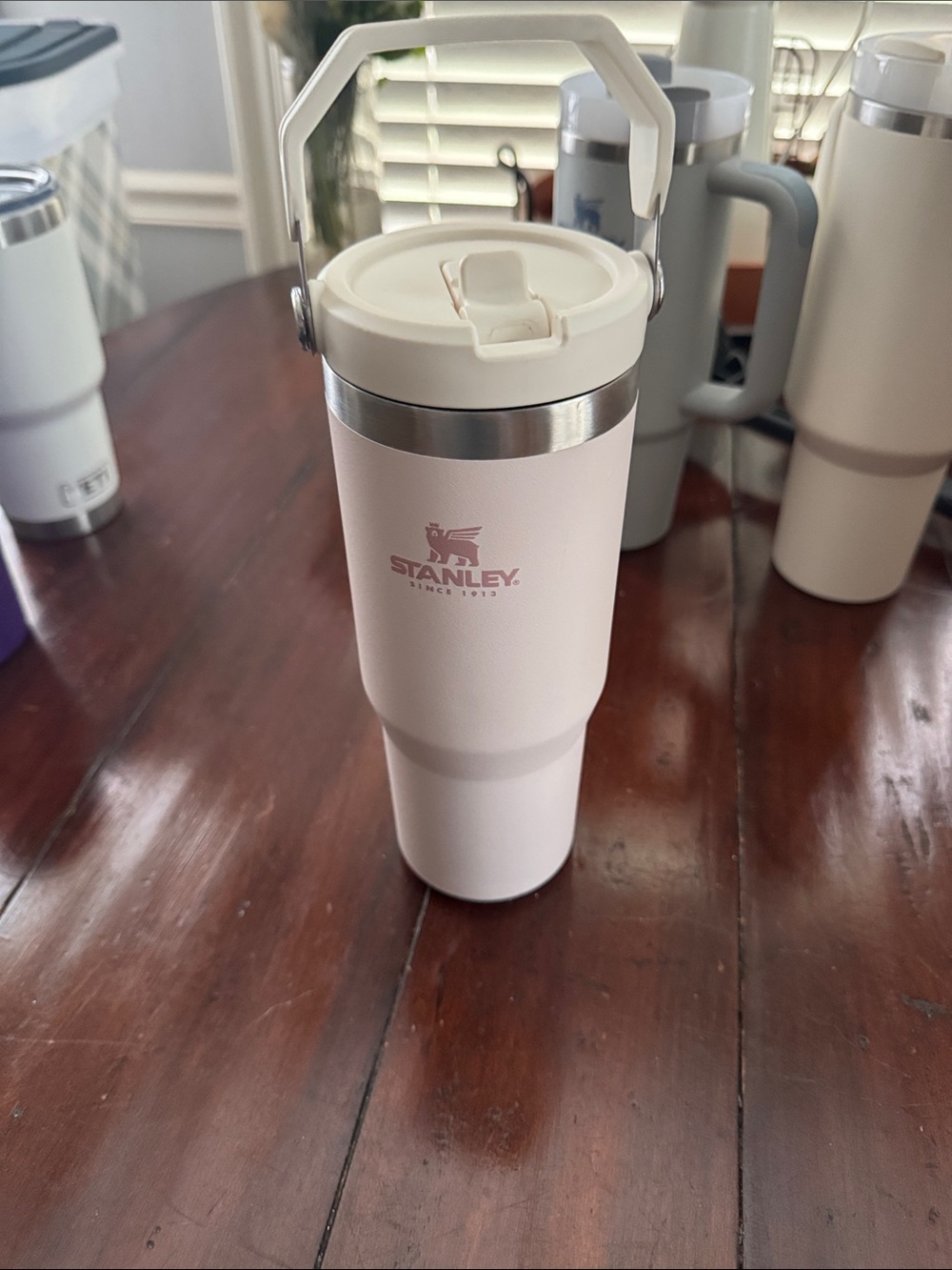 Stanley light pink Travel Tumbler with Carry Handle